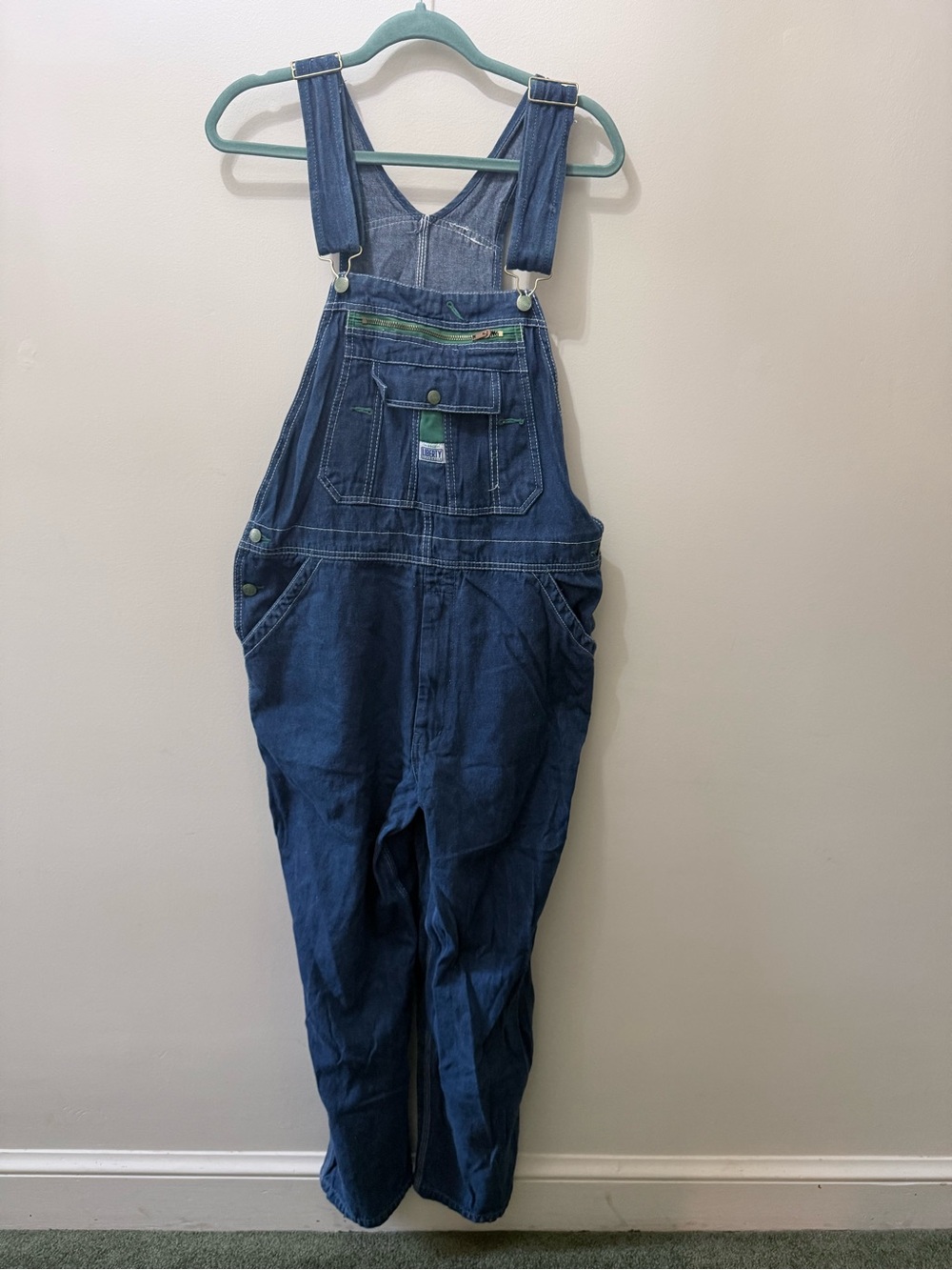 Vintage Liberty Carpenter Bib Overalls Denim Dungarees USA Cotton Blue 36x30